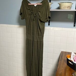 SUNDANCE Felicity Olive Green Wide Leg Jumpsuit Size Small